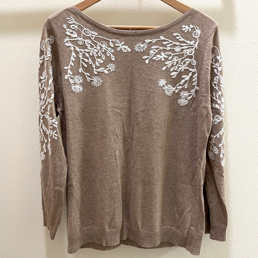 Rain+Rose Embroidered Sweater